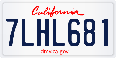 CA license plate 7LHL681