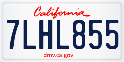 CA license plate 7LHL855