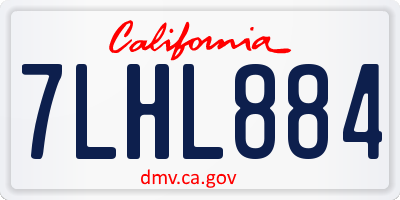 CA license plate 7LHL884