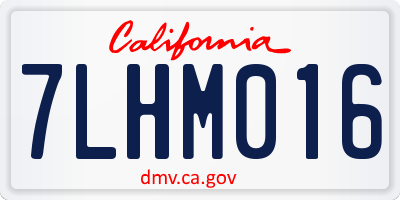 CA license plate 7LHM016