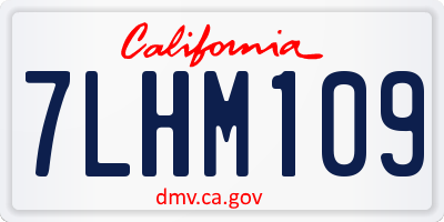 CA license plate 7LHM109
