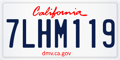 CA license plate 7LHM119