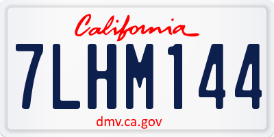 CA license plate 7LHM144