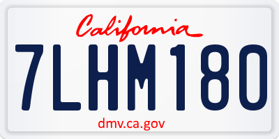 CA license plate 7LHM180