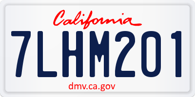 CA license plate 7LHM201