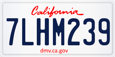 CA license plate 7LHM239