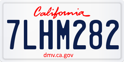 CA license plate 7LHM282