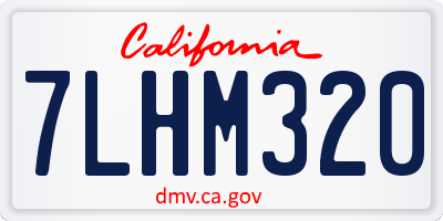 CA license plate 7LHM320