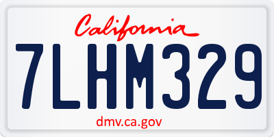 CA license plate 7LHM329