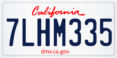 CA license plate 7LHM335