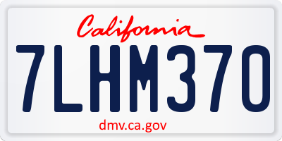 CA license plate 7LHM370