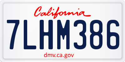 CA license plate 7LHM386