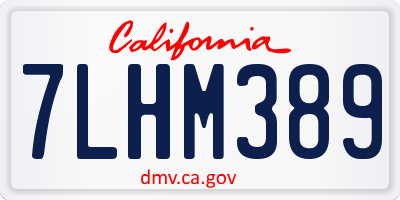 CA license plate 7LHM389
