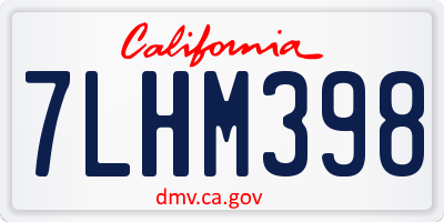 CA license plate 7LHM398