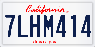 CA license plate 7LHM414