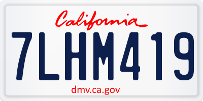 CA license plate 7LHM419