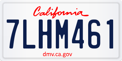 CA license plate 7LHM461