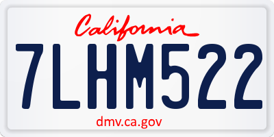 CA license plate 7LHM522