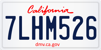 CA license plate 7LHM526