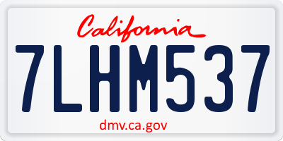 CA license plate 7LHM537