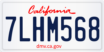CA license plate 7LHM568