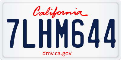 CA license plate 7LHM644