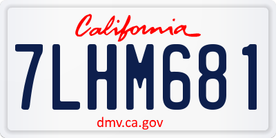 CA license plate 7LHM681