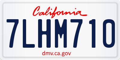 CA license plate 7LHM710