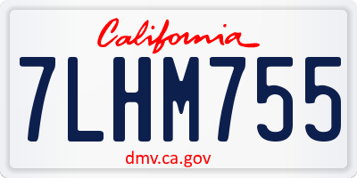 CA license plate 7LHM755
