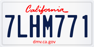 CA license plate 7LHM771