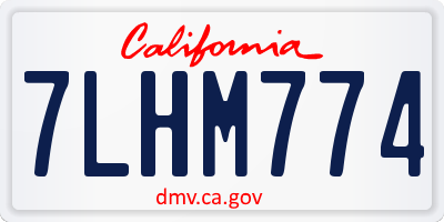 CA license plate 7LHM774