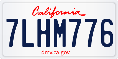CA license plate 7LHM776