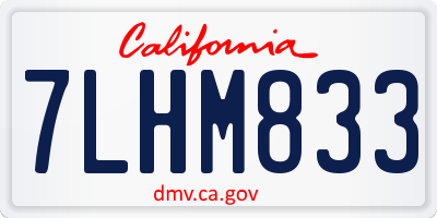 CA license plate 7LHM833
