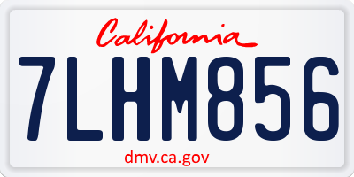 CA license plate 7LHM856