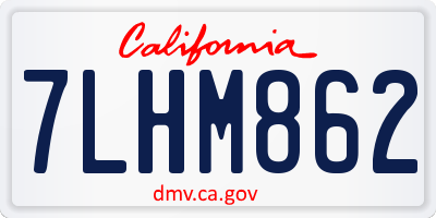 CA license plate 7LHM862