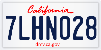 CA license plate 7LHN028