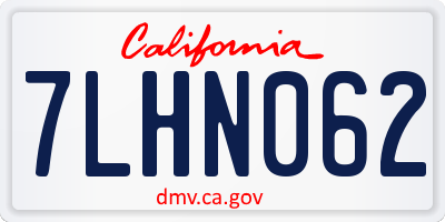 CA license plate 7LHN062