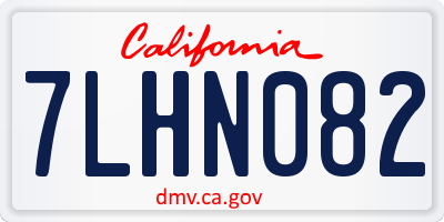 CA license plate 7LHN082