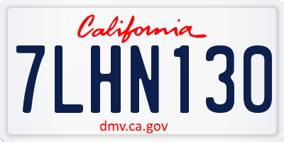 CA license plate 7LHN130
