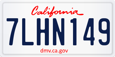 CA license plate 7LHN149