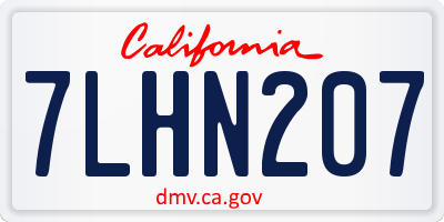 CA license plate 7LHN207