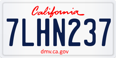 CA license plate 7LHN237