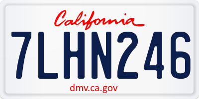 CA license plate 7LHN246