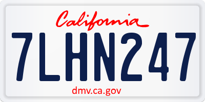 CA license plate 7LHN247
