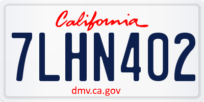 CA license plate 7LHN402