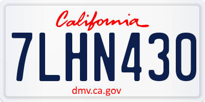 CA license plate 7LHN430