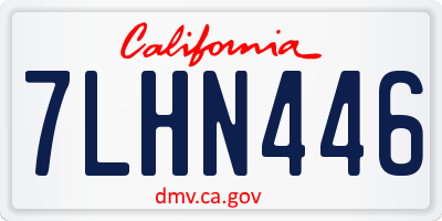 CA license plate 7LHN446
