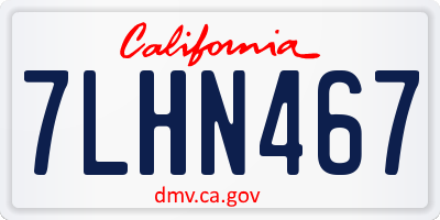 CA license plate 7LHN467