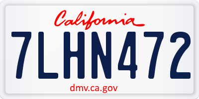 CA license plate 7LHN472