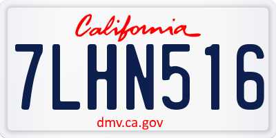 CA license plate 7LHN516